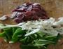 青椒松花菜炒腊肉的做法图解3